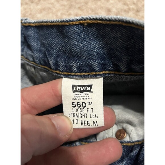 Levi's 560 Jeans Women's Size 10 28x32 Blue Loose Fit Straight Leg MADE IN USA - Picture 4 of 10
